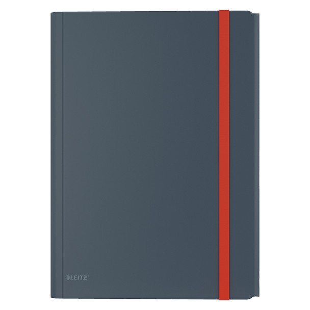 Leitz Cosy 3 Flap Folder with Pocket A4 Grey Pack of 10 | Mega Office Supplies