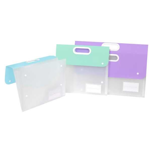 Marbig Expanding Art Portfolio A3 with Handle Pastel Assorted