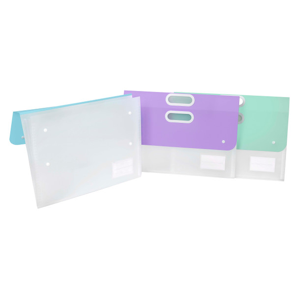 Marbig A3 Expanding Art Portfolio with Handle Pastel Assorted