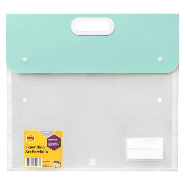 Marbig Expanding A3 Art Portfolio with Handle Pastel Assorted