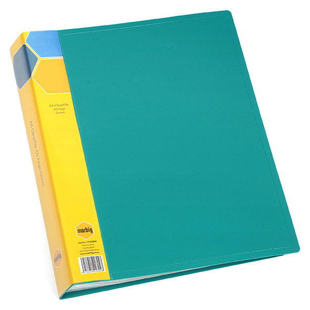 Marbig Display Book Fixed Pocket 60 Page A4 Green