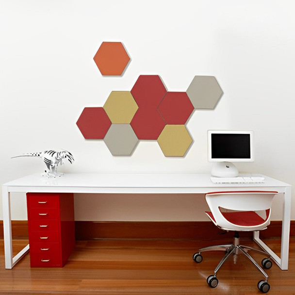 Visionchart Mini Hexagon Pinboard Poppy Seed Pack of 3 | Mega Office Supplies