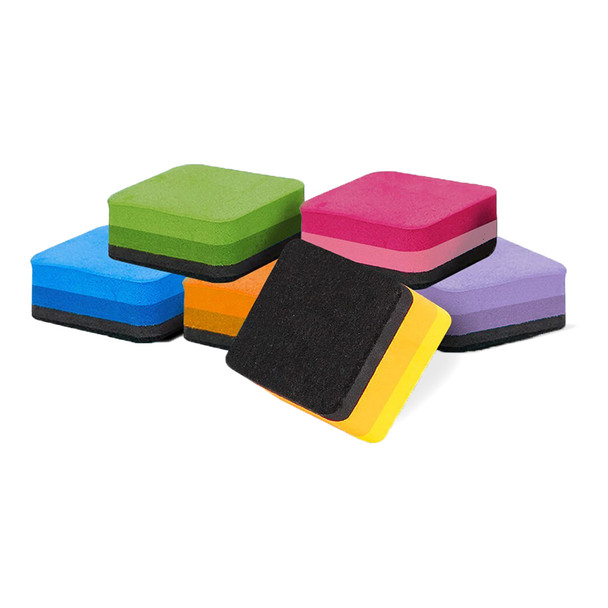 Visionchart Student Whiteboard Erasers 50 x 50mm Assorted Pack of 12 | Mega Office Supplies
