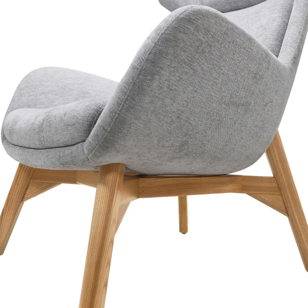 Rapidline Calypso Lounge Chair Light Grey Wing Back