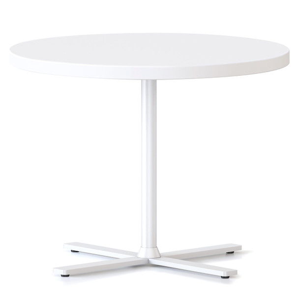 Rapidline Kolo Side Table 600mm Dia x 457mm H Natural White Top / White Base | Mega Office Supplies