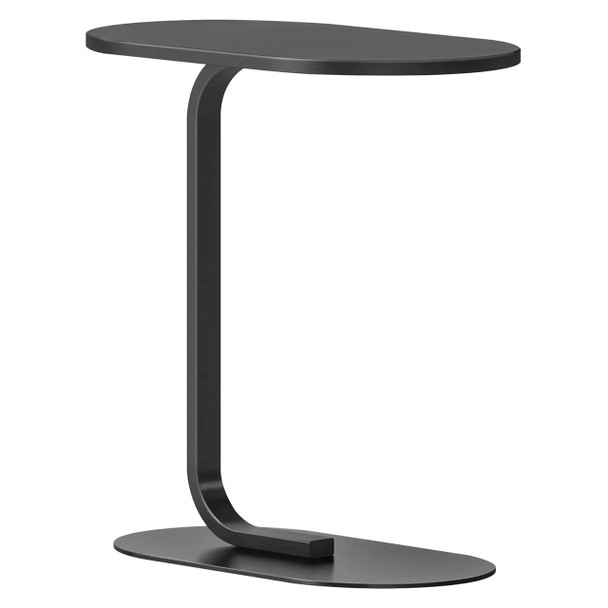 Rapidline Selene Side Table 560mm W x 340mm D x 600mm H Black Top / Black Base | Mega Office Supplies