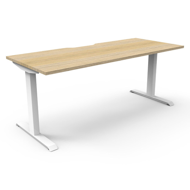 Rapidline Boost Static Single Sided Workstation 1800 x 750mm Natural Oak / White Satin
