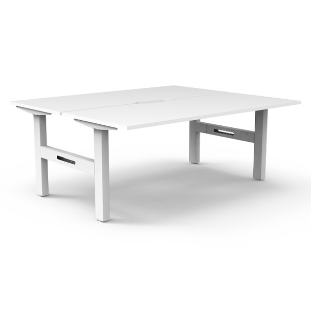 Rapidline Boost Static Back to Back Workstation 1500mm W Natural White Top / White Frame | Mega Office Supplies