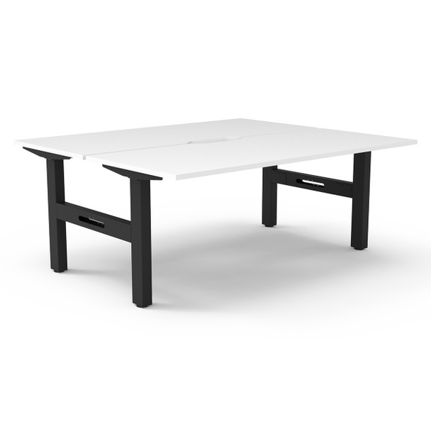 Rapidline Boost Static Back to Back Workstation 1500mm W Natural White Top / Black Frame | Mega Office Supplies