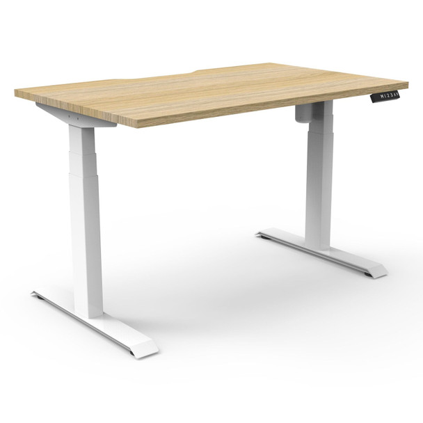 Rapidline Boost Light Single Sided Workstation 1200 x 750mm Natural Oak / White Satin