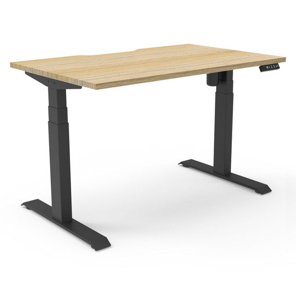 Rapidline Boost Light Single Sided Workstation 1200 x 750mm Natural Oak / Black Satin