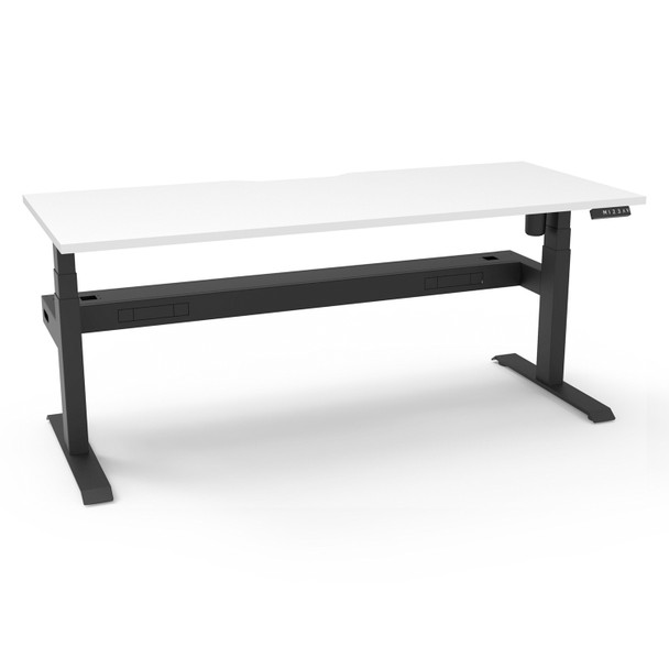 Rapidline Boost Light Single Sided Workstation with Cable Tray 1200mm W Natural White Top / Black Frame | Mega Office Supplies