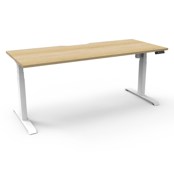 Rapidline Boost Light Single Sided Workstation 1800 x 750mm Natural Oak / White Satin