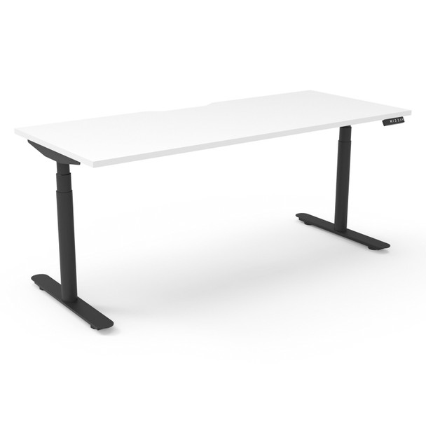 Rapidline Halo Plus Single Sided Workstation 1500 x 750mm Natural White / Black Satin