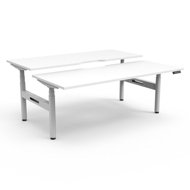 Rapidline Halo Plus Back to Back Workstation 1200mm W Natural White Top / White Frame | Mega Office Supplies