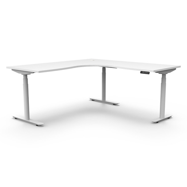Rapidline Halo Plus Corner Workstation 1800 x 1800mm W Natural White Top / White Frame | Mega Office Supplies