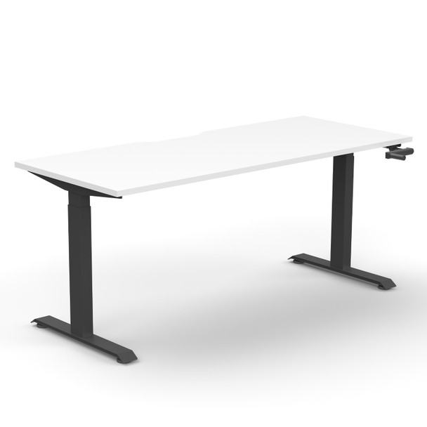 Rapidline Boost Crank Single Sided Workstation 1200 x 750mm Natural White / Black Satin