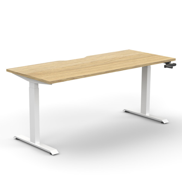 Rapidline Boost Crank Single Sided Workstation 1800 x 750mm Natural Oak / White Satin