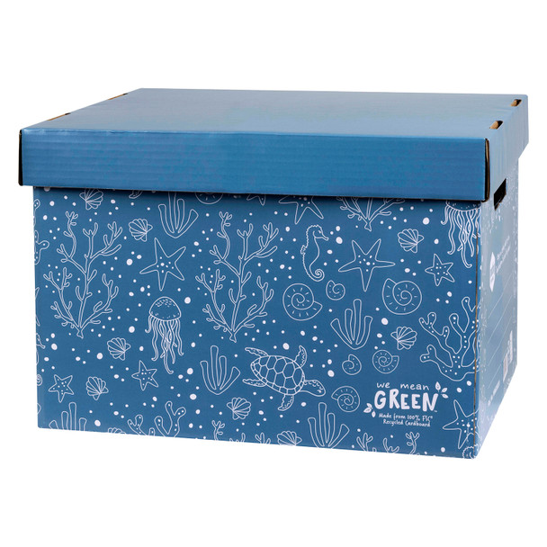 Marbig We Mean Green Enviro Archive Box Sea Blue
