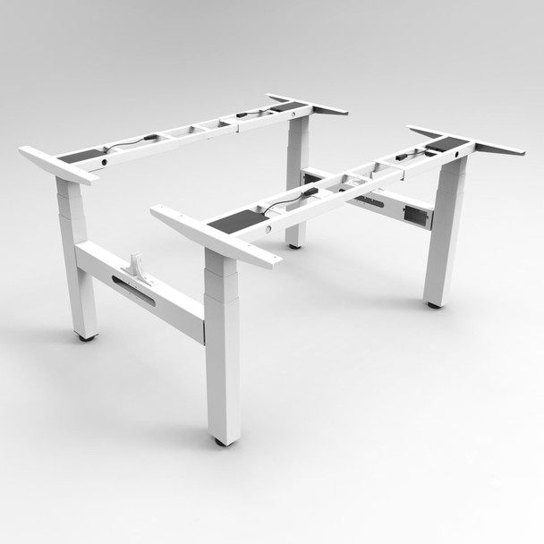 Rapidline Boost Plus Back To Back Height Adjustable Workstation Frame White | Mega Office Supplies