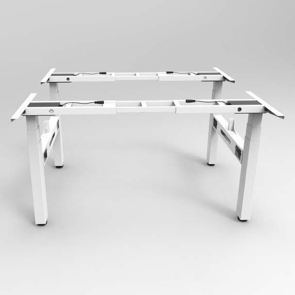 Rapidline Back To Back Height Adjustable Workstation Frame White Boost Plus | Mega Office Supplies