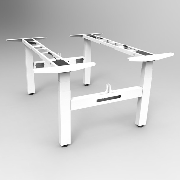Rapidline Frame White Boost Plus Back To Back Height Adjustable Workstation | Mega Office Supplies