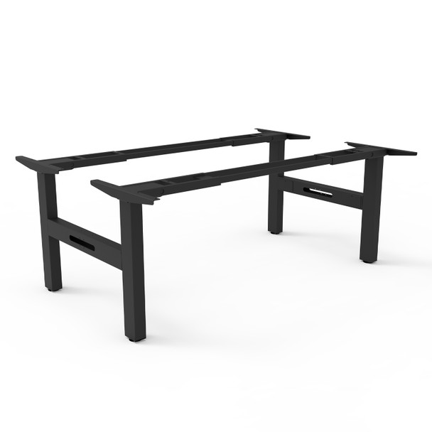 Rapidline Boost Static Back To Back Fixed Height Workstation Frame Black | Mega Office Supplies