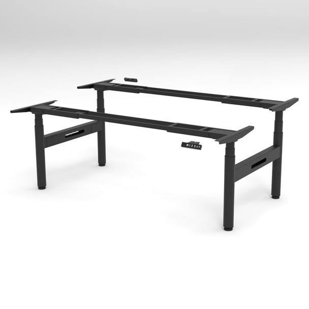 Rapidline Halo Plus Back To Back Height Adjustable Workstation Frame Black | Mega Office Supplies