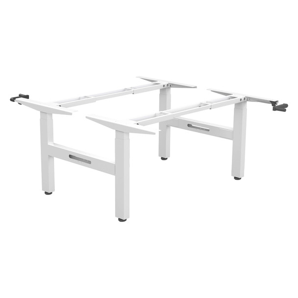 Rapidline Boost Crank Back To Back Manual Height Adjustable Workstation Frame White | Mega Office Supplies