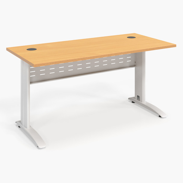 Rapidline Rapid Span Desk 1500 x 700 x 730mm Beech Top / White Satin Base | Mega Office Supplies