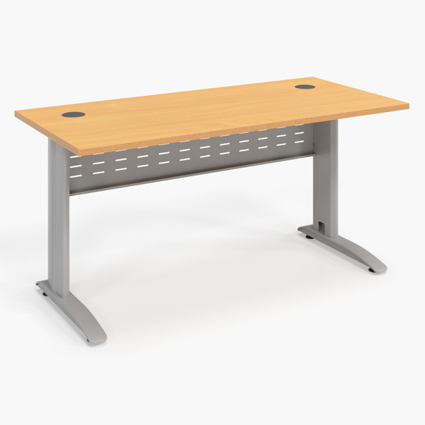 Rapidline Rapid Span Desk 1500 x 700 x 730mm Beech Top / Precious Silver Base | Mega Office Supplies