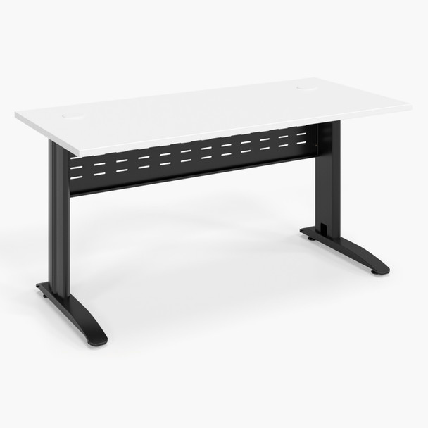 Rapidline Rapid Span Desk 1500 x 700 x 730mm Natural White Top / Black Satin Base | Mega Office Supplies