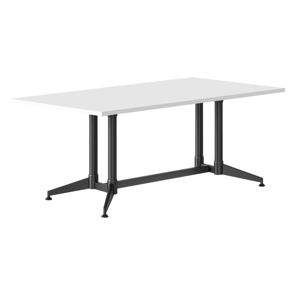 Rapidline Typhoon Meeting Table 1800 x 900mm Natural White Top / Black All Over Frame | Mega Office Supplies