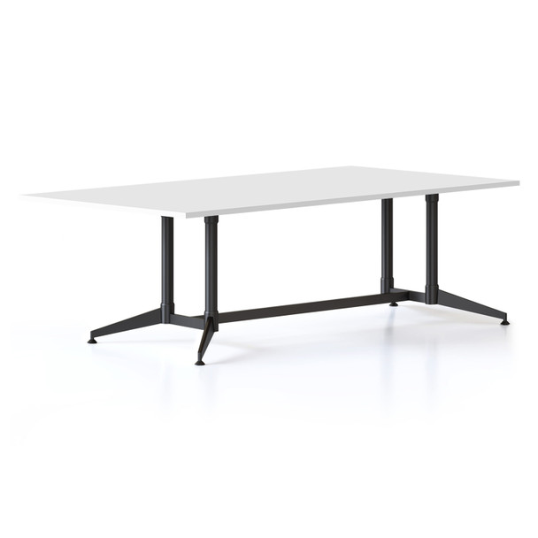 Rapidline Typhoon Boardroom Table 2400 x 1200mm Natural White Top / Black All Over Frame | Mega Office Supplies
