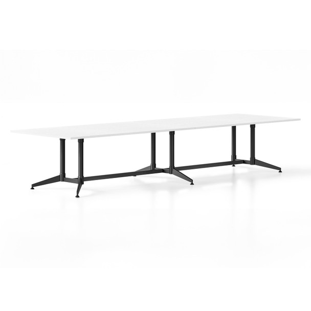 Rapidline Typhoon Boardroom Table 4000 x 1200mm Natural White Top / Black All Over Frame | Mega Office Supplies