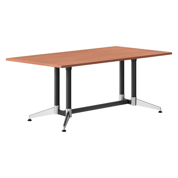Rapidline Typhoon Meeting Table 1800 x 750mm Cherry Top / Black Frame with Chrome Foot | Mega Office Supplies