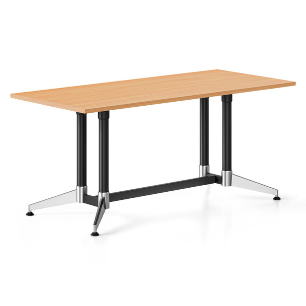 Rapidline Typhoon Meeting Table 1800 x 750mm Beech Top / Black Frame with Chrome Foot | Mega Office Supplies