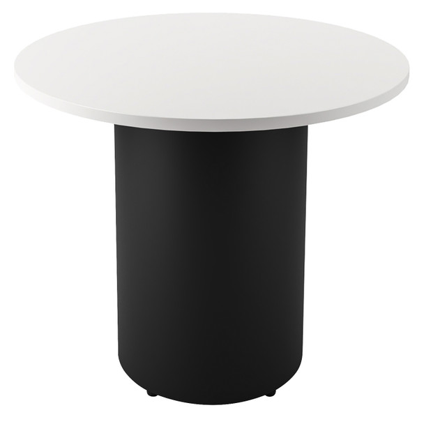 Rapidline Round Table Drum Base 900mm Diameter Natural White / Black
