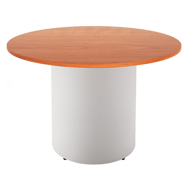 Rapidline Round Table Drum Base 1200mm Diameter Cherry / White