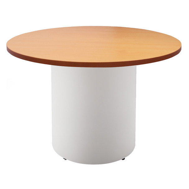 Rapidline Round Table Drum Base 1200mm Diameter Beech / White