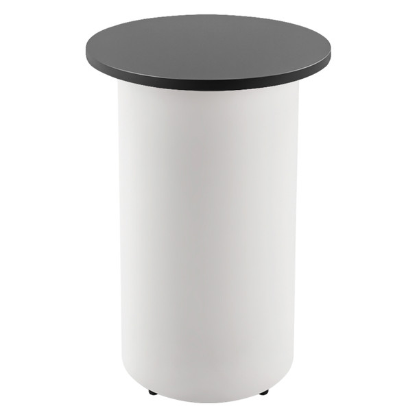 Rapidline High Bar Table Round Drum Base 600mm Diameter Black / White