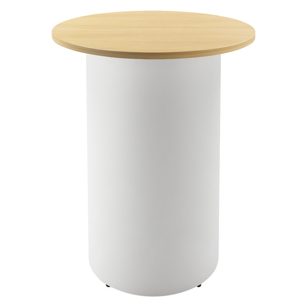 Rapidline High Bar Table Round Drum Base 900mm Diameter Natural Oak / White