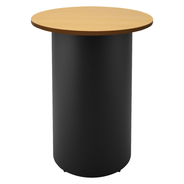 Rapidline Drum Base Round High Bar Table 900mm Dia x 1050mm H Beech Top / Black Frame | Mega Office Supplies