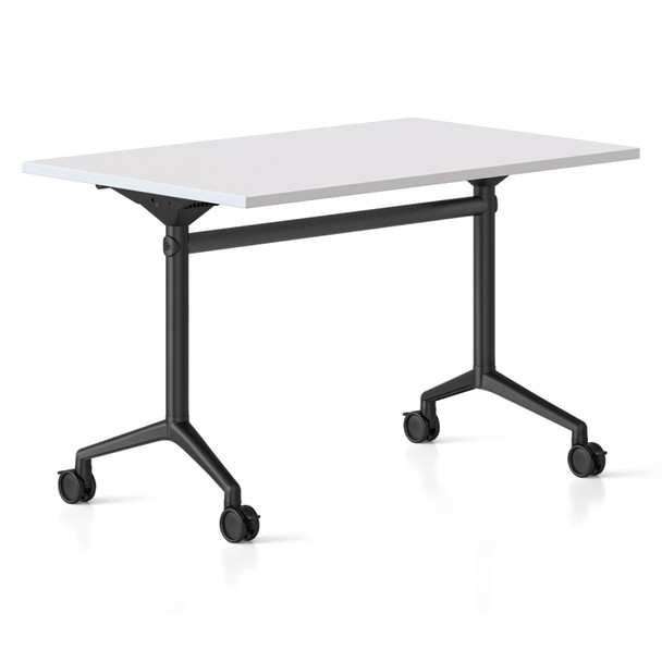Rapidline Typhoon Flip Top Table 1800 x 750mm Natural White Top / Black All Over Frame | Mega Office Supplies