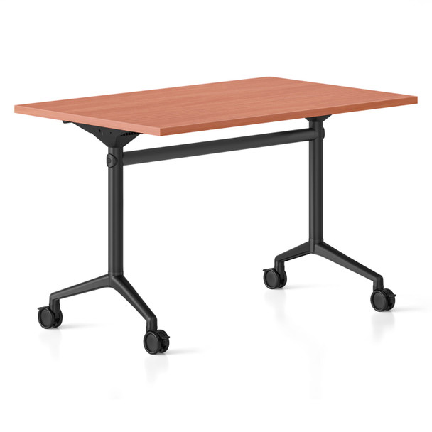 Rapidline Typhoon Flip Top Table 1800 x 750mm Cherry Top / Black All Over Frame | Mega Office Supplies