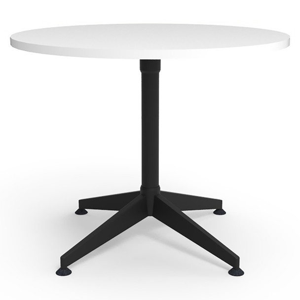 Rapidline Typhoon Round Meeting Table 900 Dia x 750mm H Natural White Top / Black All Over Frame | Mega Office Supplies