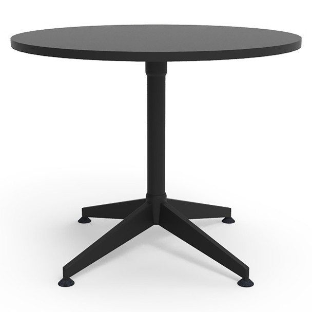 Rapidline Typhoon Round Meeting Table 900 Dia x 750mm H Black Top / Black All Over Frame | Mega Office Supplies