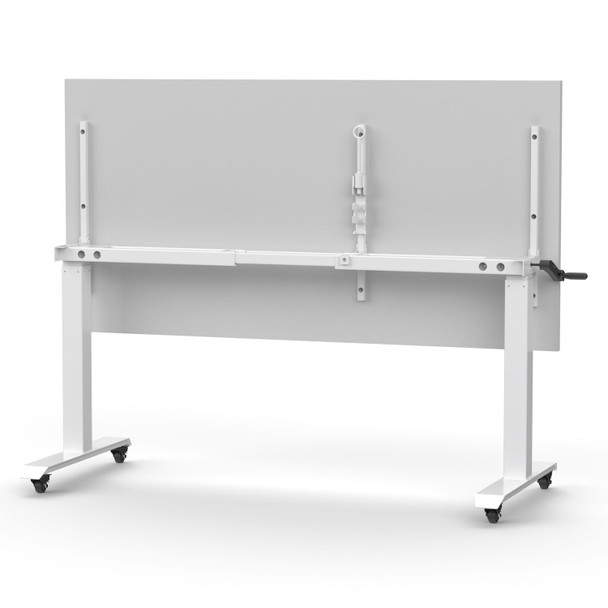 Rapidline Boost Crank Flip Top Table 1800 x 750mm Natural White Top / White Frame | Mega Office Supplies