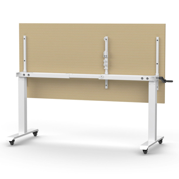 Rapidline Boost Crank Flip Top Table 1800 x 750mm Natural Oak Top / White Frame | Mega Office Supplies