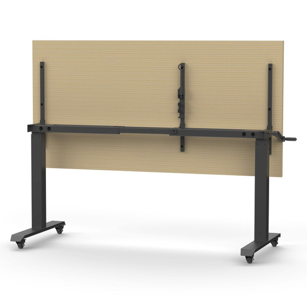 Rapidline Boost Crank Flip Top Table 1800 x 900mm Natural Oak Top / Black Frame | Mega Office Supplies
